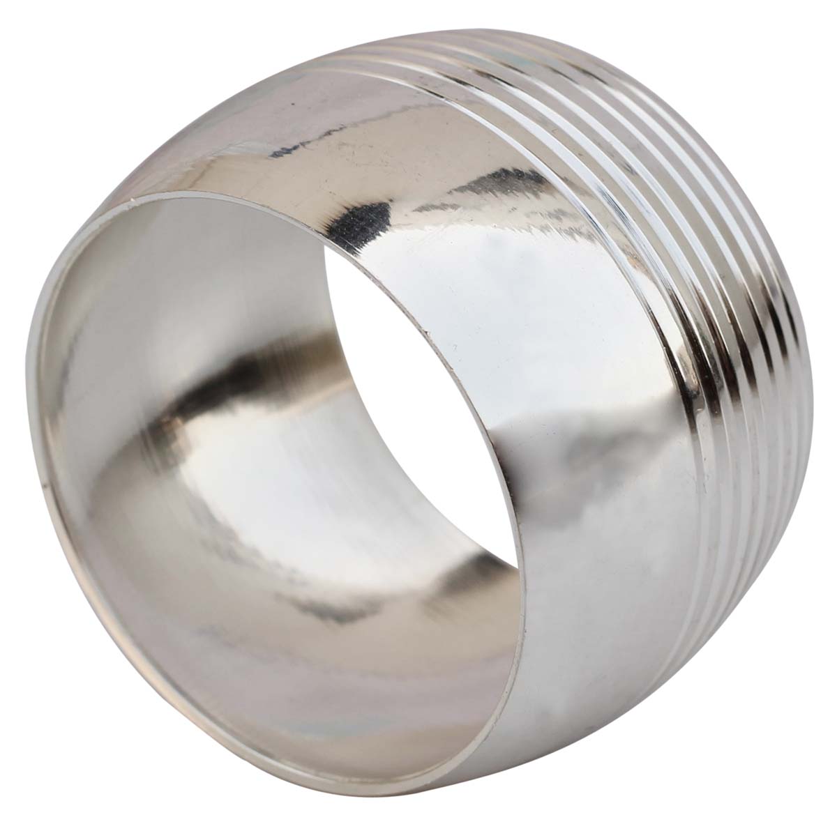 Buy in Bulk - Metal Napkin Rings - Cast in Brass - Nickel Plated - Ribbed Patterning